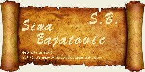 Sima Bajatović vizit kartica